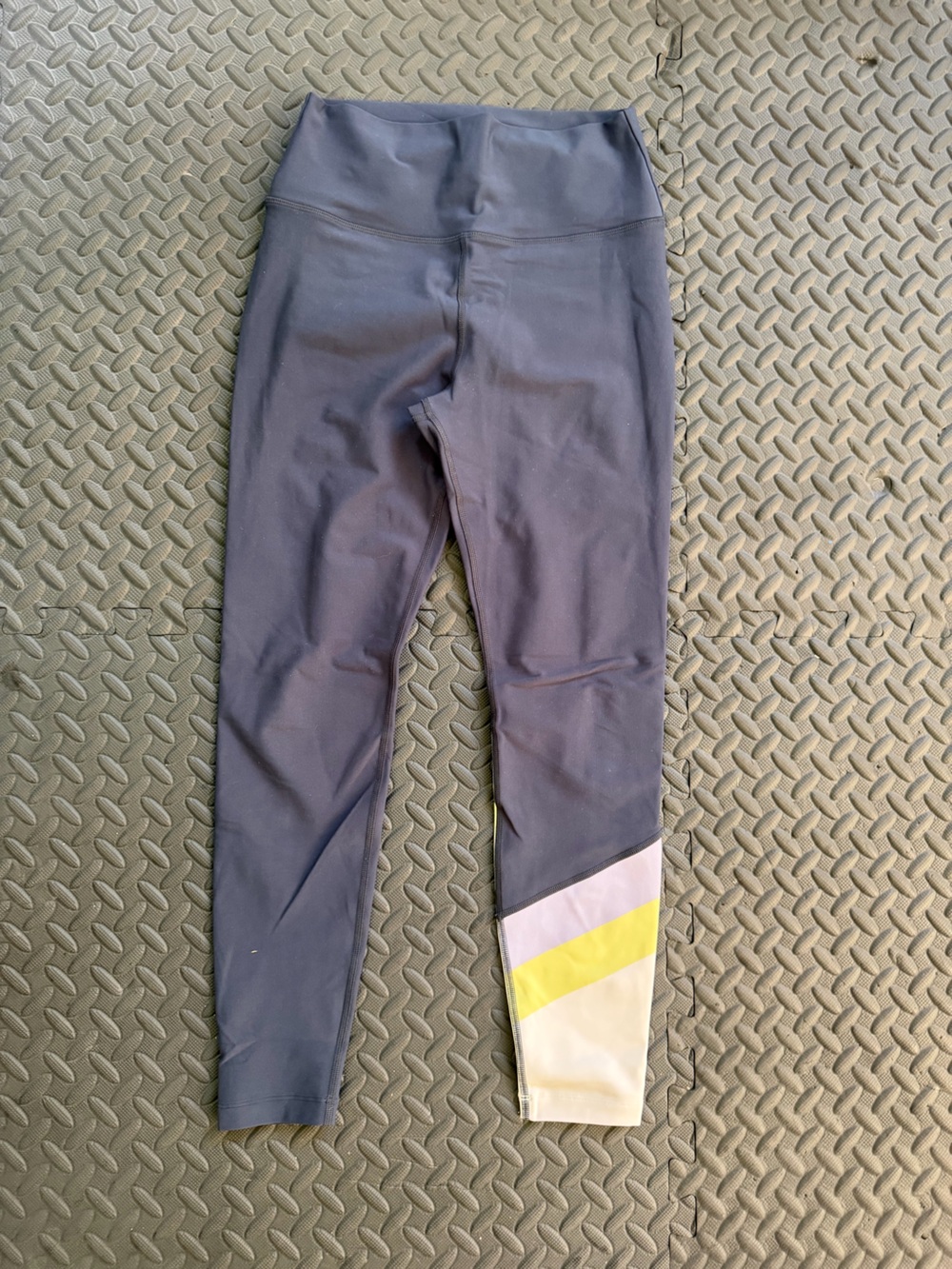 Peloton Navy Leggings with Yellow & White Accent
